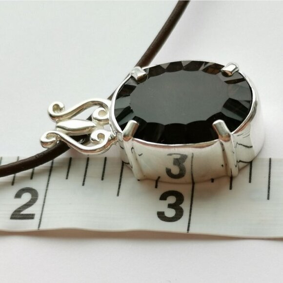 NEW fancy cut Smokey Topaz Smoky Quartz pendant necklace - Picture 8 of 10